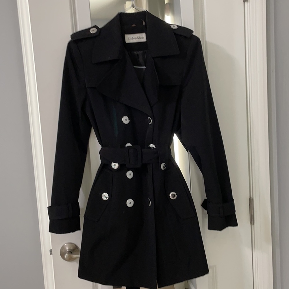 Calvin Klein black trench coat